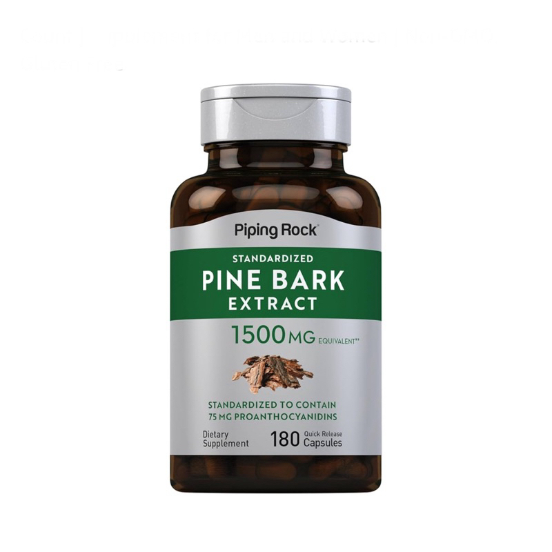 EXP 5/27 Piping Rock Pine Bark Extract Capsules | 1500mg | 180 Count