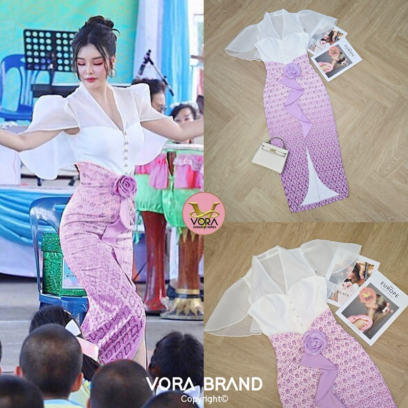 ชุดไทยประยุกต์ งานป้ายVora ชุดไทย ชุดงานแต่ง ชุดไทยสวยหรู