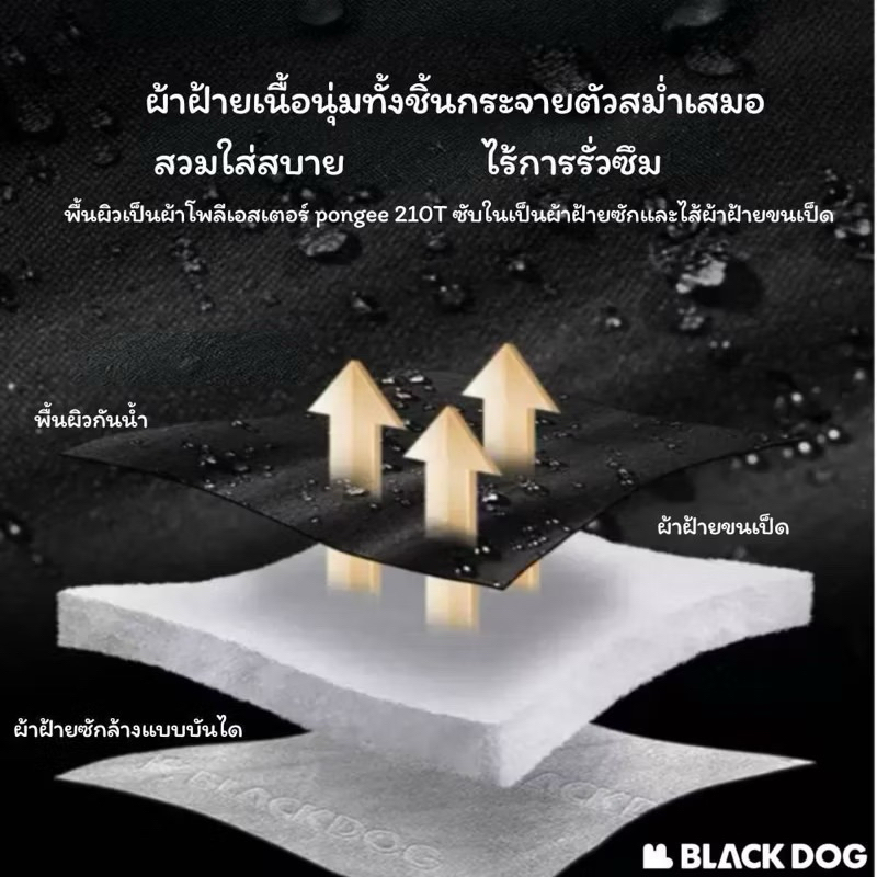 🔥พร้อมส่ง🔥Blackdog ถุงนอนซองจดหมาย สำหรับตั้งแคมป์กลางแจ้ง ผ้าฝ้ายสัมผัสนุ่มสบาย แบบพกพา มี 2 แบบ - รูปที่ 6