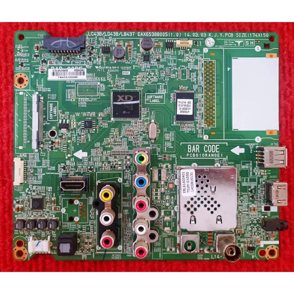 เมนบอร์ดทีวี  LG ใช้กับรุ่น 49LB551T , 49LB561T , 49LB620T พาสบอร์ด EAX65388005 / 6