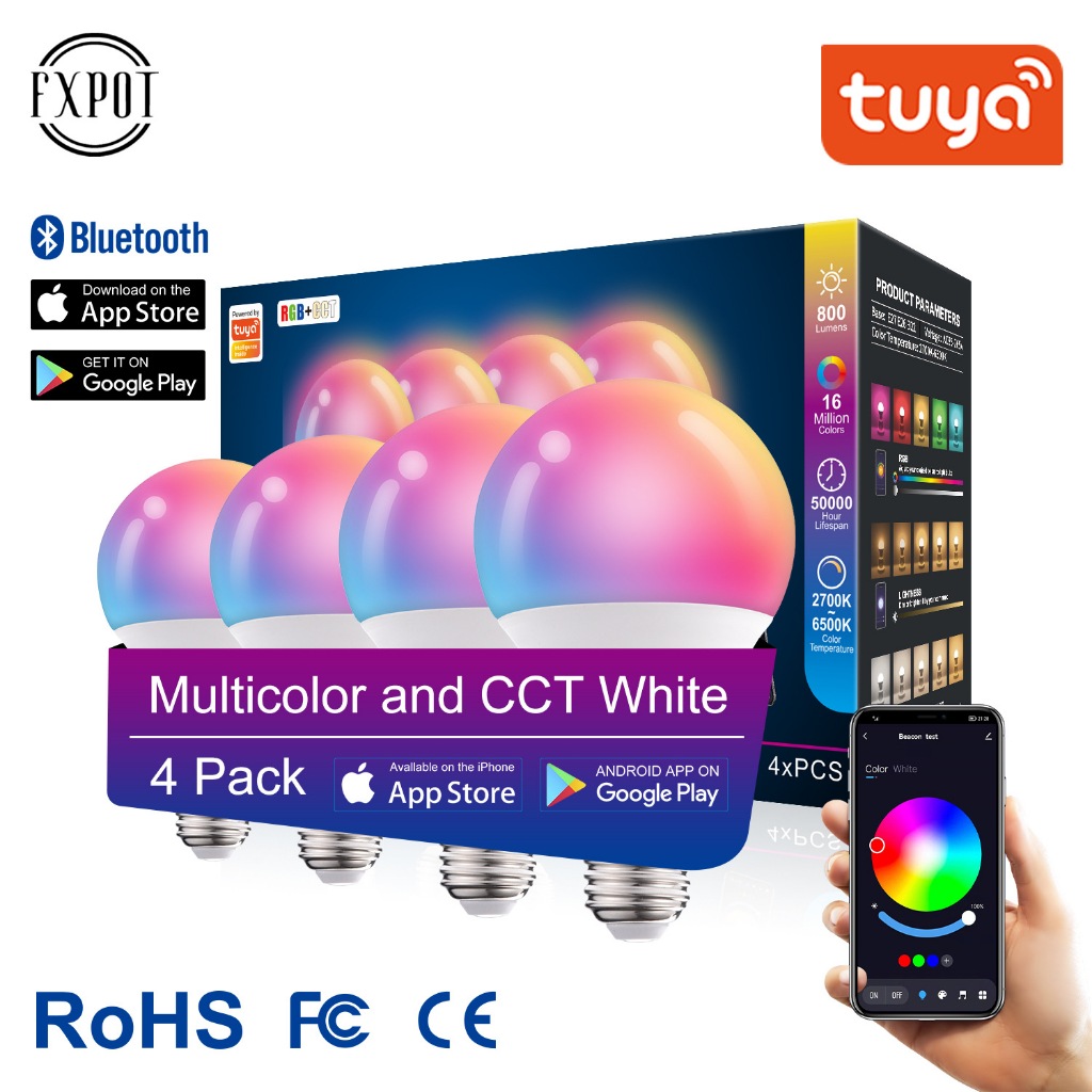 Tuya แอพหลอดไฟบลูทูธควบคุมหลอดไฟ LED เปลี่ยนสี