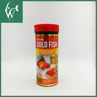 SAKURA GOLD FISH GROWTH&JELLY ENHANCE (อาหารปลาทองสูตร เร่งโต เร่งวุ้น กระปุก 50/100 กรัม สีส้ม)