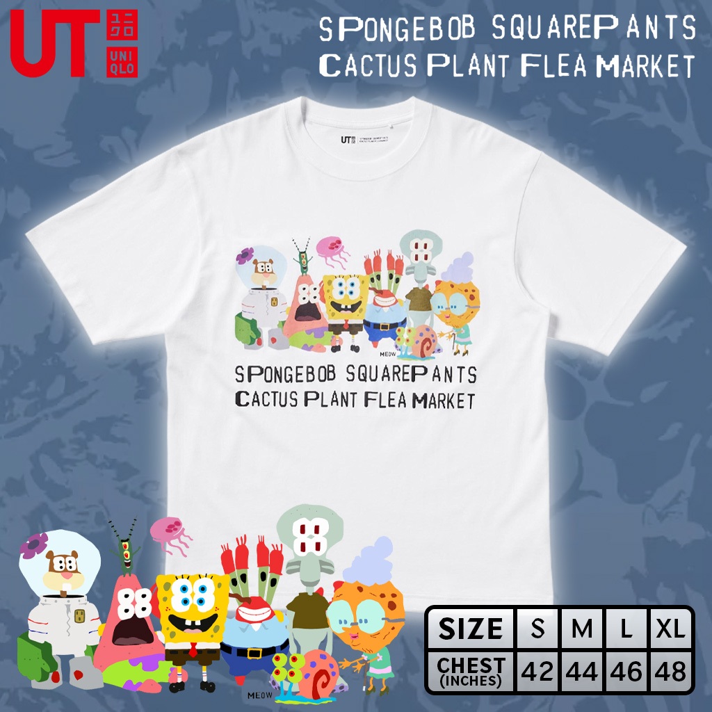 เสื้อยืด Uniqlo UT - SpongeBob SquarePants Cactus Plant Flea Market 0100
