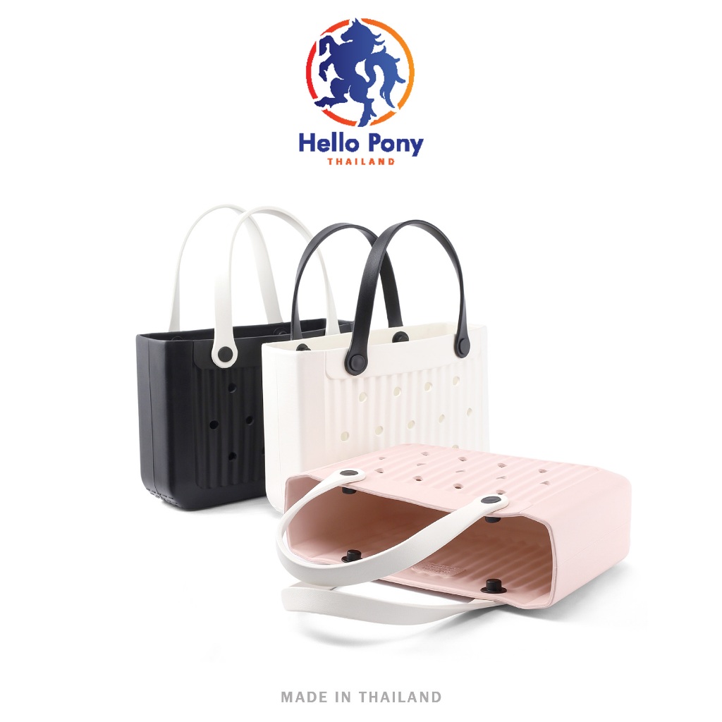Hello Pony กระเป๋าถือ ทรงโท้ท ขนาดเล็ก รุ่น BM4004S หน้ากระเป๋าตกแต่ง DIY ได้ EVA ขนาด 19.5 x 28 CM. น้้ำหนักเบา