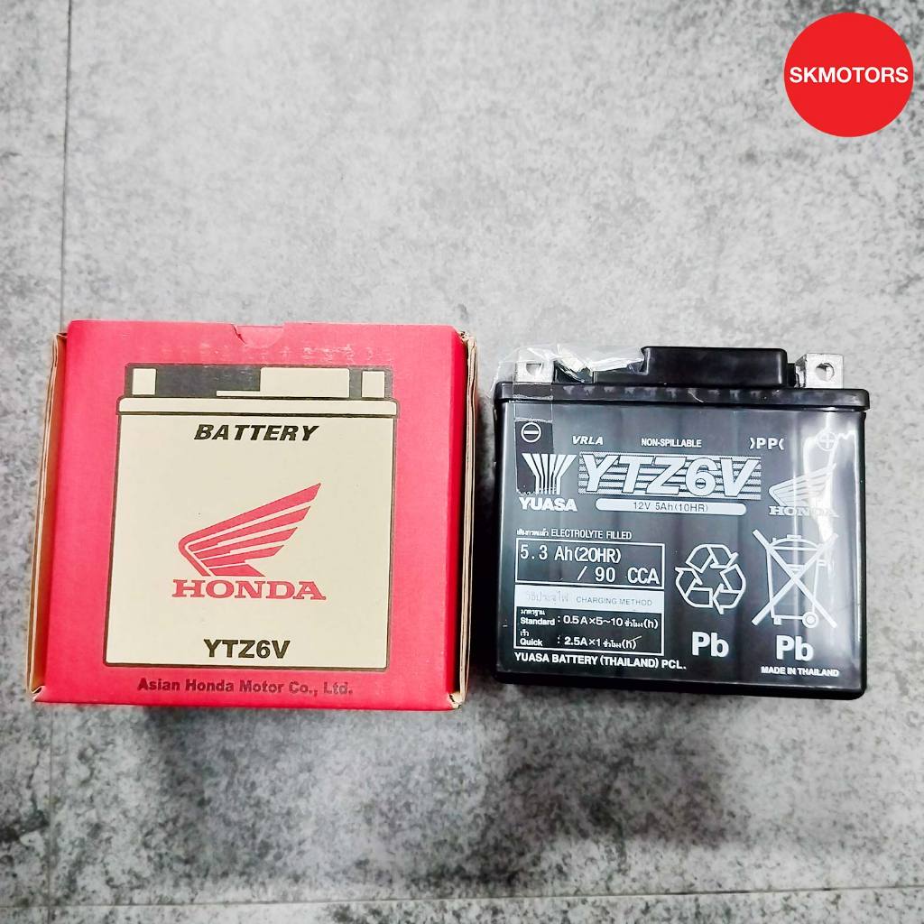 แบตเตอรี่ HONDA ขนาด 6 แอมป์ 12 โวลต์ รหัส 31500-KWN-902 สำหรับรถ HONDA PCX150-160, ADV150-160,CLICK