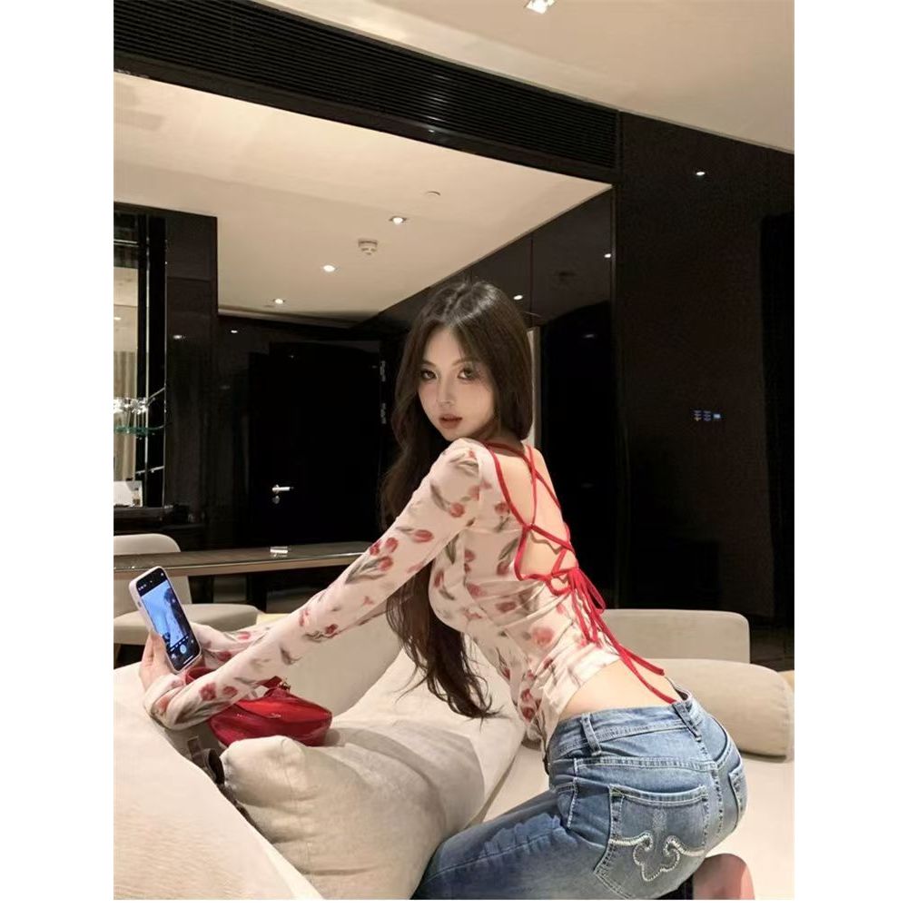 Veewink พร้อมส่งจากกทม เทศกาลสงกรานต์ Songkran เสื้อยืดแขนยาว สไตล์ปาดไหล่ ทรงเข้ารูปพอดีตัว สีหวานมาก - รูปที่ 5