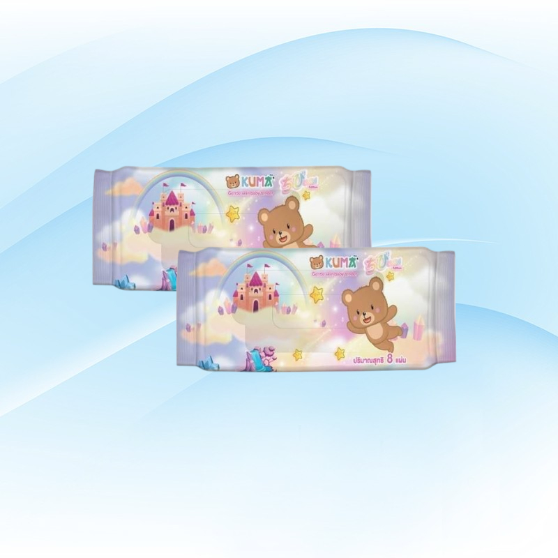 [แพค] KUMA Chibi คุมะ ชิบิ กระดาษทิชชู่เปียกพกพา แพค 4 ห่อ ห่อละ 8 แผ่น ห่อจิ๋ว ไซต์มินิ - 1