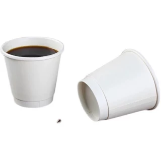 {แก้ว1แถว25ใบ} แก้วกาแฟดับเบิ้ลวอ 8ออนซ์ ปากแก้ว 90มม. มีสีขาว และสีน้ำตาลคราฟท์ มีให้เลือกทั้งเฉพาะแก้วและพร้อมฝา