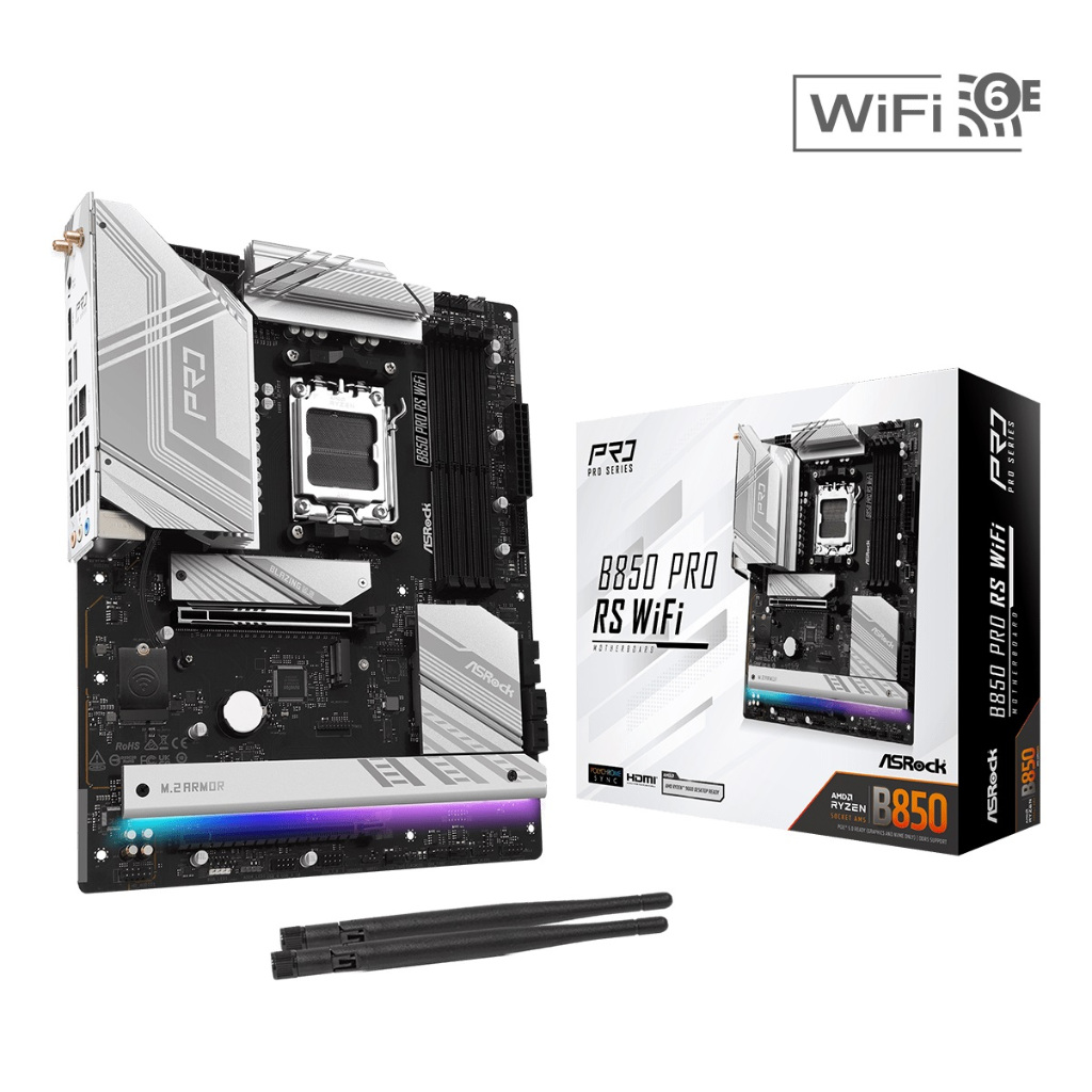 ASRock B850 Pro RS WiFi AMD AM5 ATX Motherboard (เมนบอร์ด)