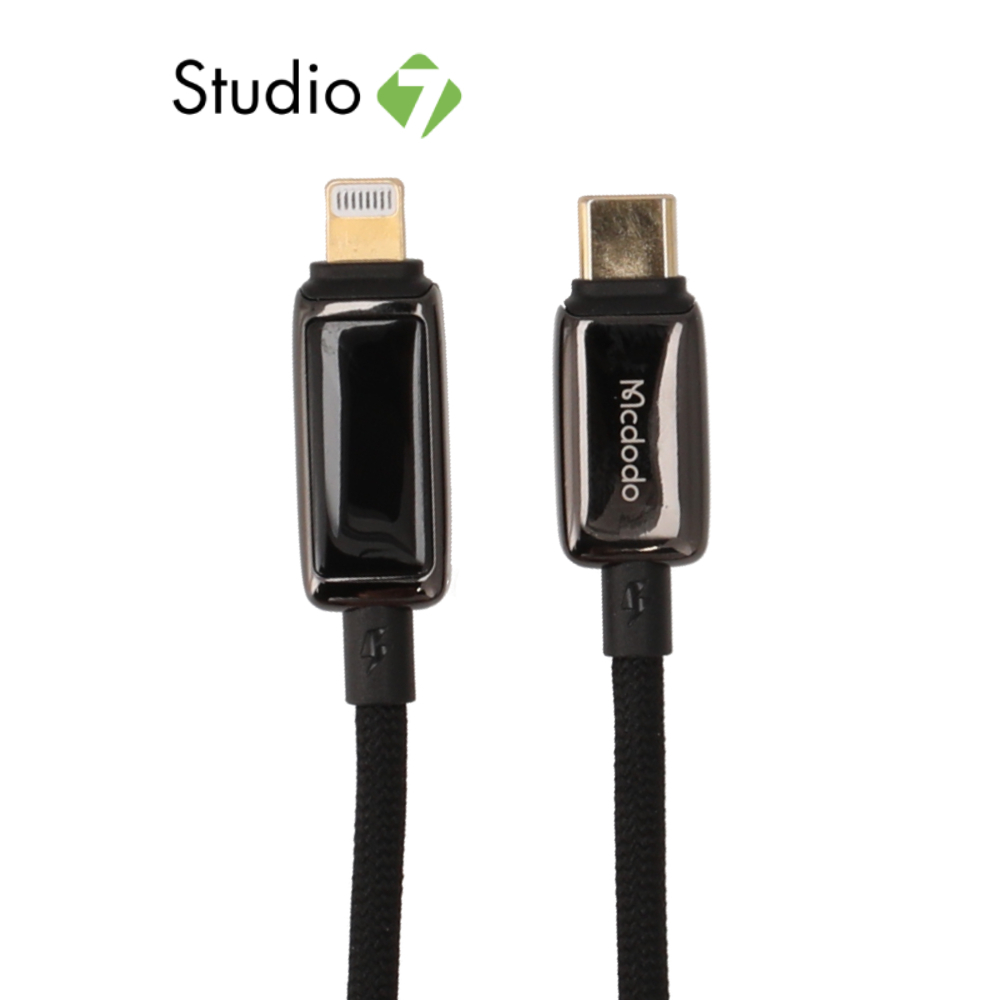 สายชาร์จ Mcdodo Auto Power Off 36W USB-C to Lightning with Breathing Light LED Display Data Cable 1.