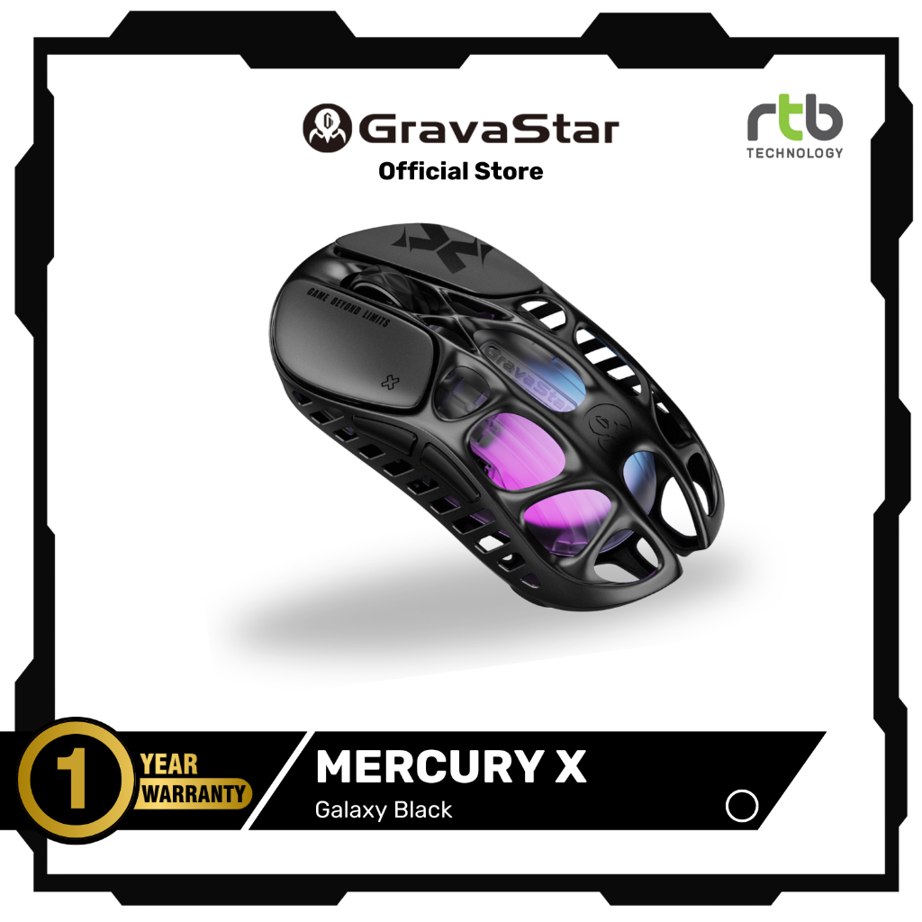 GravaStar Mercury X เมาส์เกมมิ่งไร้สาย Wireless Gaming Mouse