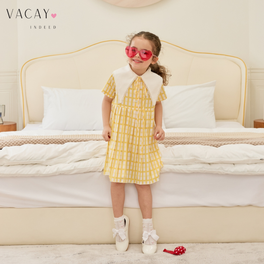 VACAY INDEED | Mini Darlyn Dress Sunshime Gingham เดรสเด็กผู้หญิง / พร้อมส่งค่า