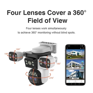 Vstarcam CS621ZS ปี 2025 ( 3 เลนส์ + 1เลนส์กลางซูมได้ ) ความละเอียด 2 MP(12960P) กล้องวงจรปิดไร้สายOutdoor มีAI+