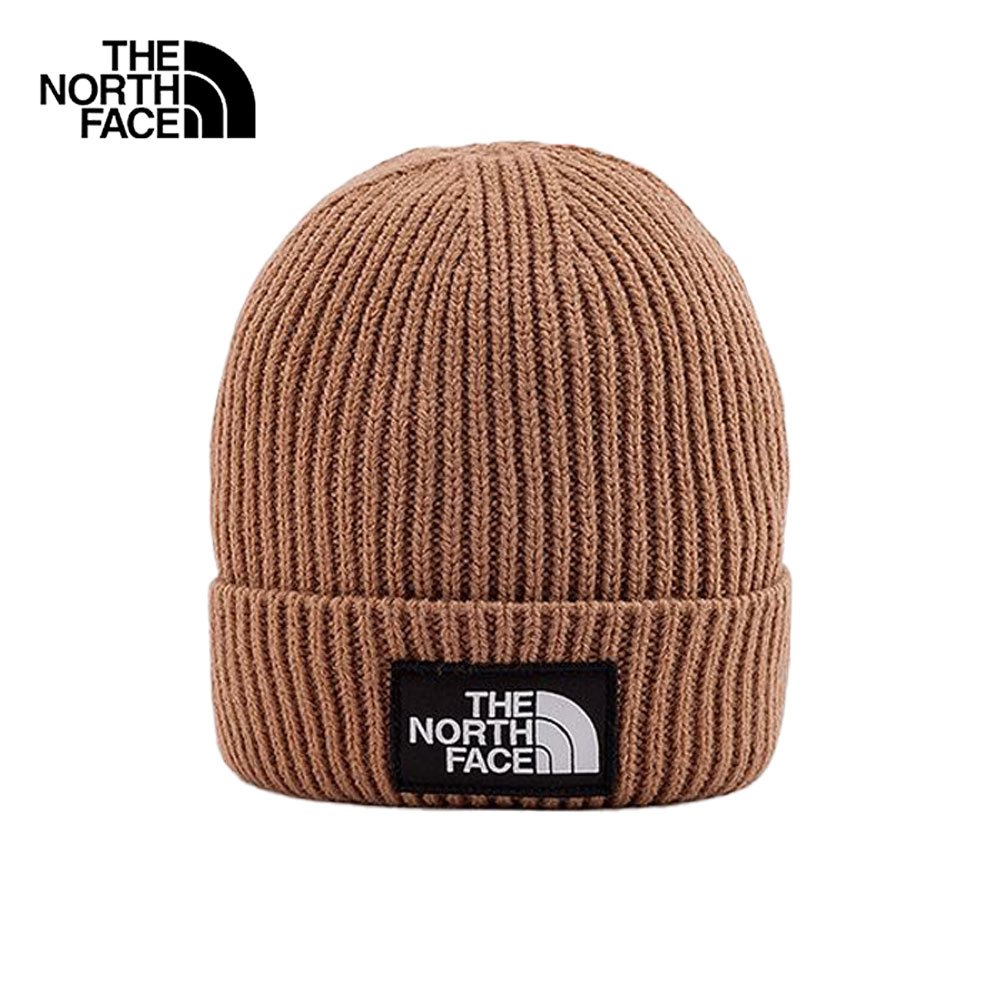 THE NORTH FACE TNF LOGO BOX CUFFED BEANIE - LATTE หมวกบีนนี่ Unisex