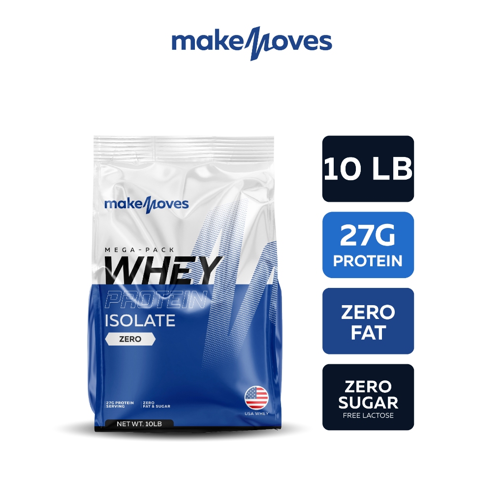 MakeMoves Whey Protein Isolate 10LB สูตรลีนไขมัน โปรตีนสูง ไม่มีน้ำตาล