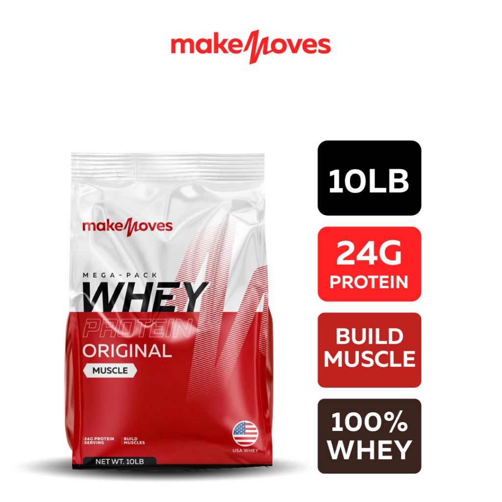 MakeMoves Whey Protein Original Muscle 10 LB สูตรเพิ่มกล้าม กล้ามใหญ่ กล้ามชัด โปรตีนสูง