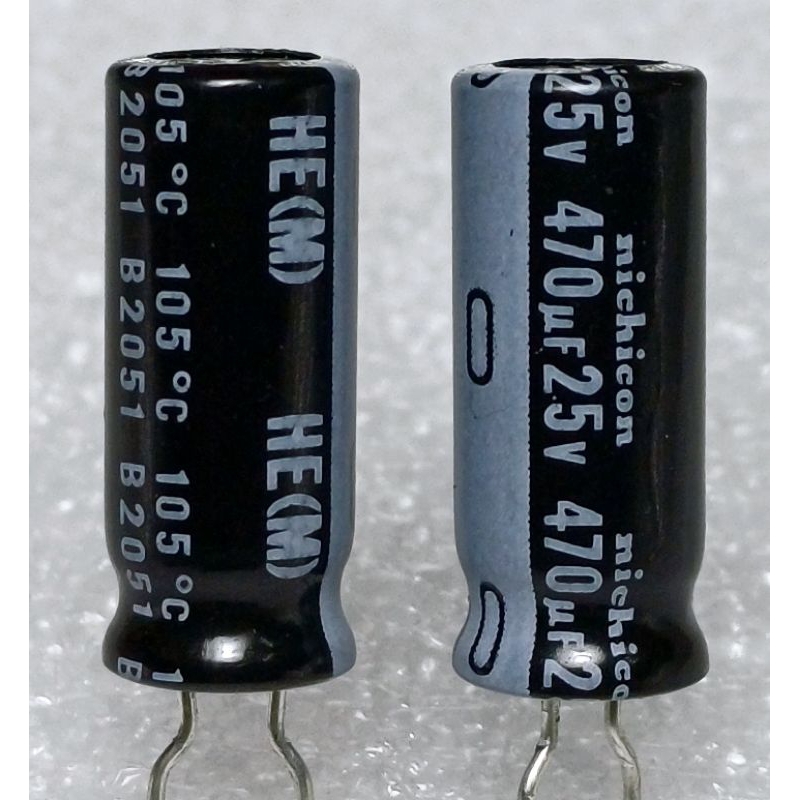 Nichicon HE 470uf 25v capacitor ตัวเก็บประจุ คาปาซิเตอร์