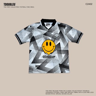 TDOUBLEU FAKE SMILE เสื้อฟุตบอลวินเทจ โอเวอร์ไซส์ ไหล่ตก