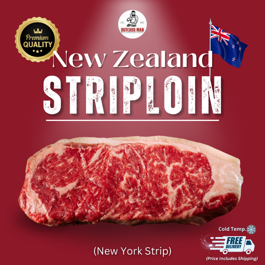 Striploin Steak 100% Grass-Fed New Zealand Beef | เนื้อสเต็ก สตริปลอยน์ นำเข้าจากนิวซีแลนด์