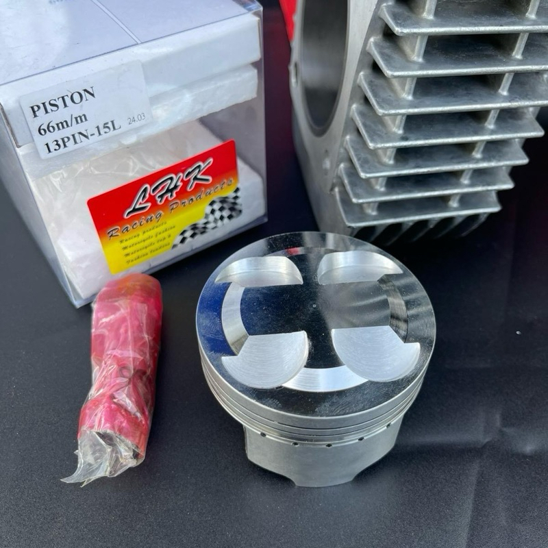 ลูก66-67 4V ลูกLHKแท้พร้อมปาดหลบวาว25/22 พร้อมแหวนลูกสูบ สลักกิ๊บล็อกครบชุด เลือกสลักได้ 13-14-15-16