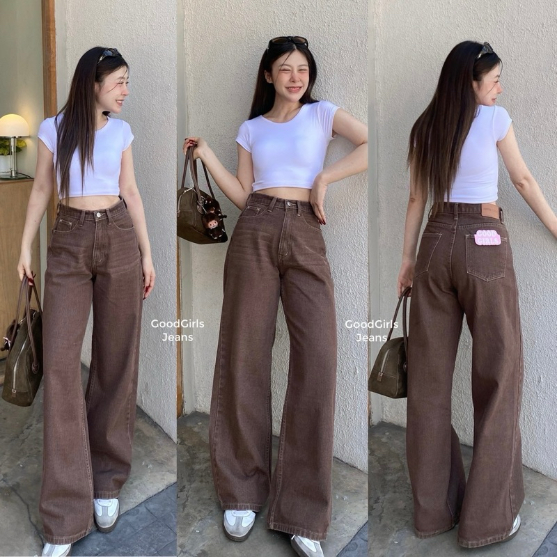 New🤎Dark Cocoa Baggy Jeans🤎เทรนปีนี้สีน้ำตาลมาแรง!!