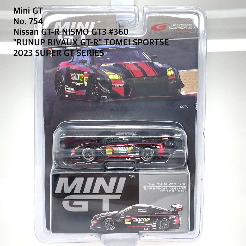Mini GT No. 754 Nissan GT-R NISMO GT3 #360 “RUNUP RIVAUX GT-R” TOMEI SPORTSE 2023 SUPER GT SERIES / blister package