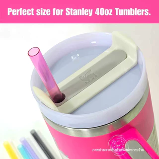 Tritanหลอดดูดน้ำพลาสติกแข็ง โปร่งใส สำหรับแก้วStanley40oz ใช้ซ้ำได้ Reusable Hard Plastic Straws