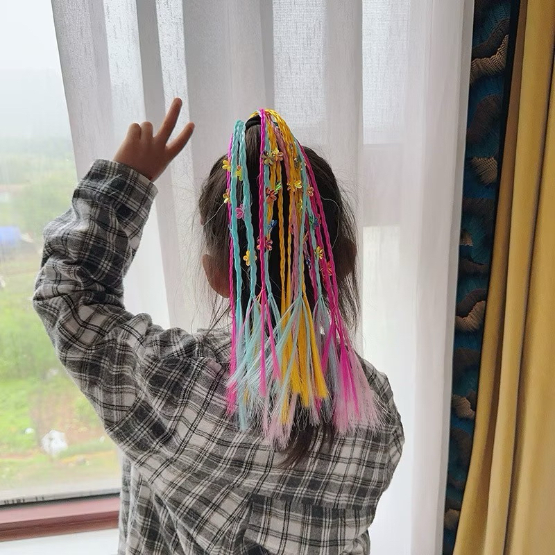 ผมปลอมเด็ก 1เส้น 🇹🇭ส่งจากไทย ยางรัดผมเด็ก แฮร์พีทเด็ก y2k - รูปที่ 4