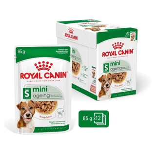 Royal Canin Mini Ageing 12+ บรรจุ 12 ซอง อาหารสุนัข อาหารเปียกในน้ำเกรวี่ สุนัขพันธุ์เล็ก 12 ปีขึ้น
