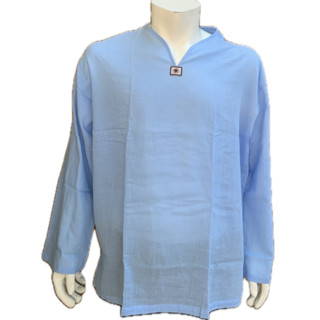 T&P เสื้อพื้นเมืองผ้าสาลู  Size 3XL-5XL เสื้อคอวีพระอาทิตย์ …