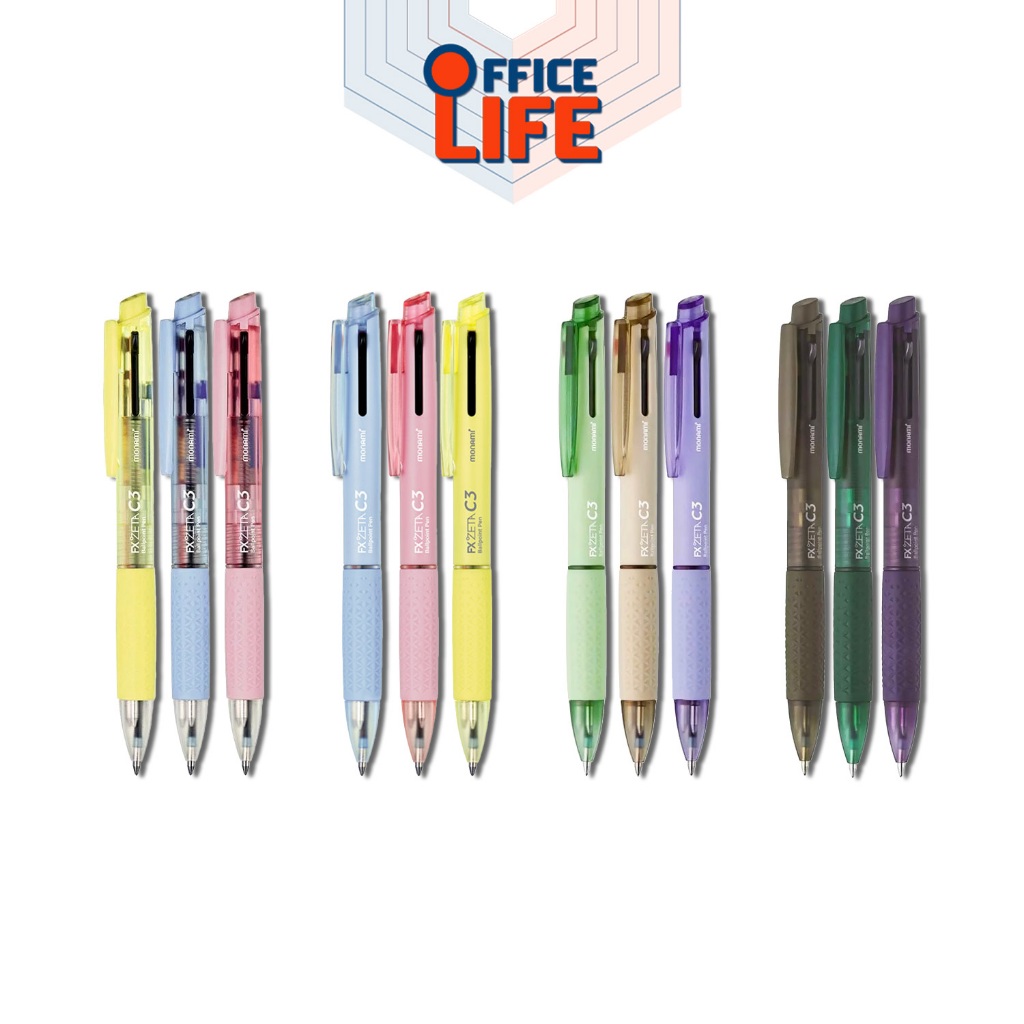 Monami (โมนามิ) ปากกาลูกลื่น 3ระบบ รุ่น FX-Zeta C3 ขนาด 0.38 / 0.5 / 0.7 mm. หมึก 3สี ใน 1ด้าม  ( 1 ด้าม / สุ่มสี )