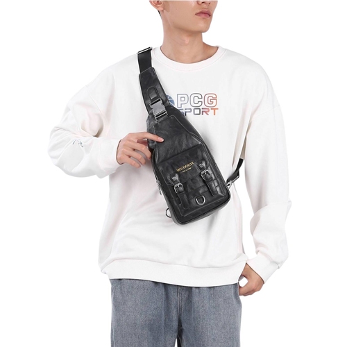 กระเป๋าคาดอก หนังpu แฟชั่น ผู้ชาย bag design รุ่น 129