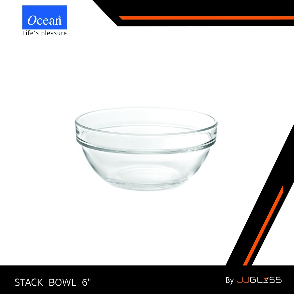 JJGLASS - (Ocean) P00625 Stack Bowl 6 - ชามแก้ว ชามสเต็กโบว์ ชามโอเชี่ยน