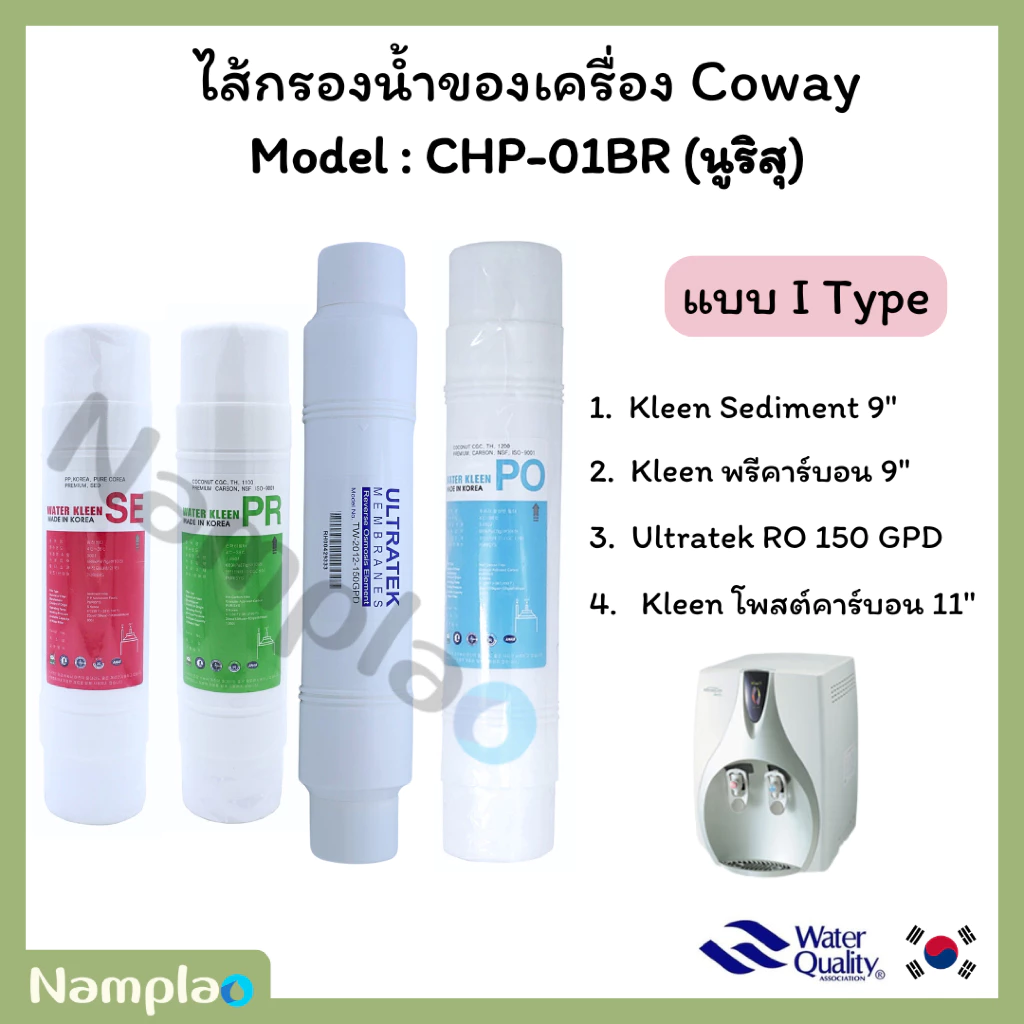 ชุดไส้กรองน้ำ อินไลน์ ระบบอาร์โอ Kleen x FT Korea x Ultratek สำหรับ Coway CHP-01BR thumbnail 3