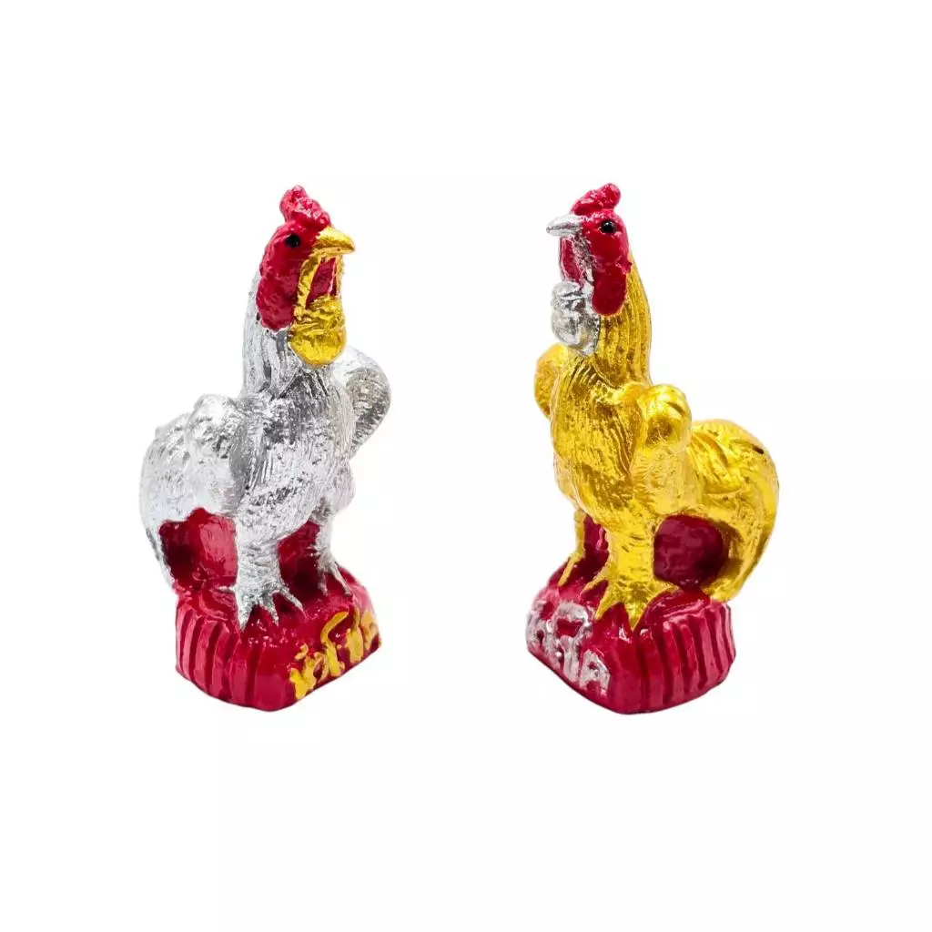 ไก่แก้บน ไก่เรซิ่น ไก่เงิน ไก่ทอง ไก่นำโชค ไก่ถวายศาล ขนาด 3.5x3.5x9 ซม.