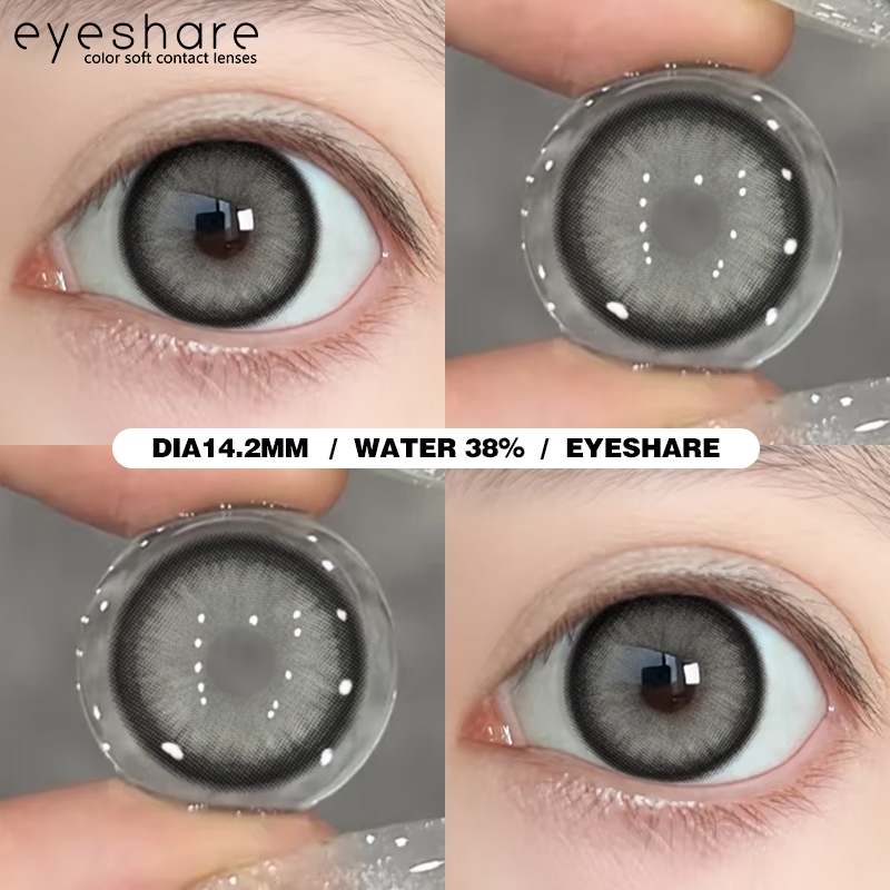 {COD} - คอนแทคเลนส์สีเทา Eyeshare Semporna 1 คู่ 14.2mm ตาโต แฟชั่น เลนส์สี ใช้ได้ 1 ปี จัดส่งฟรี