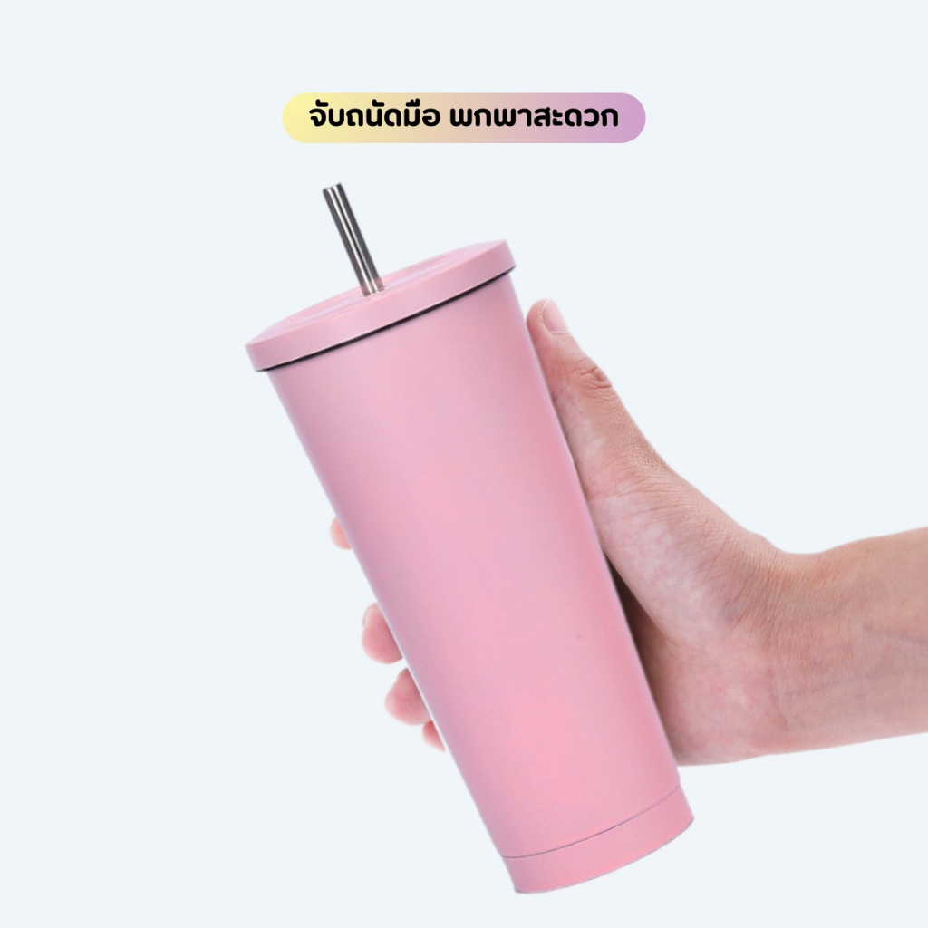 THEWIN แก้วน้ำเก็บความร้อนความเย็น พร้อมหลอด อุณหภูมิ รูปที่ 7