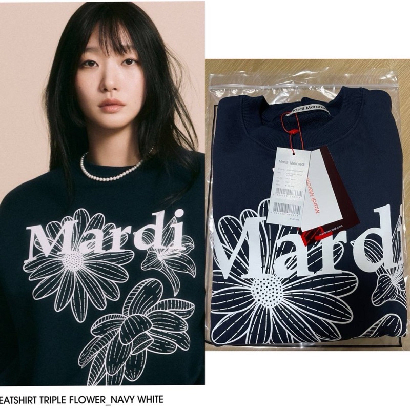 พร้อมส่ง Mardi Mercredi Sweatshir 🌸เสื้อแขนยาว Mardi เสื้อกันหนาว จากช้อปเกาหลี 🇰🇷