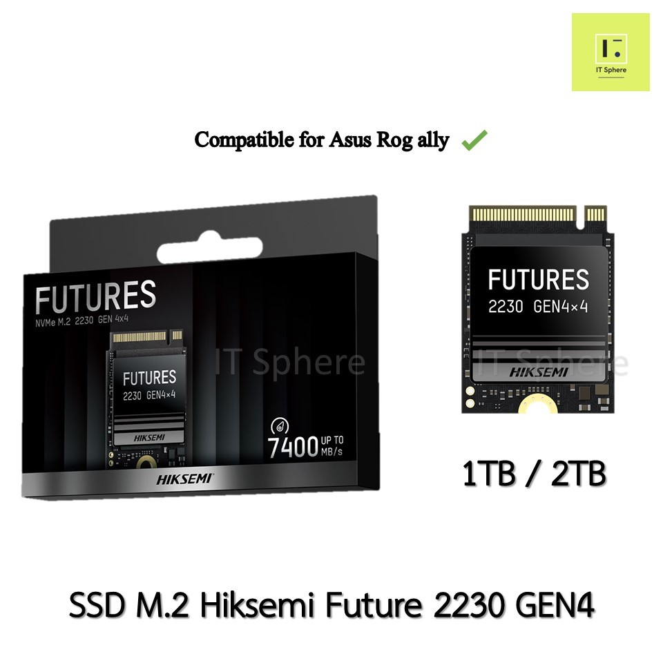 [ใส่ Rog ally ได้]  Hiksemi Future 1TB 2TB ขนาด 2230 GEN4 NVMe SSD M.2 ใส่rogally rogally asus ความย