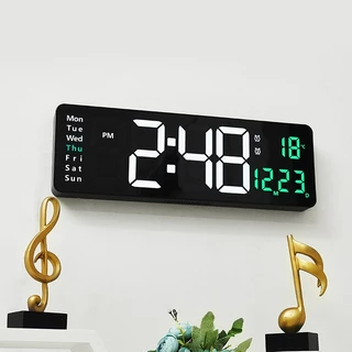 13 นิ้ว/16นิ้ว นาฬิกาดิจิทัล อิเล็กทรอนิกส์ แบบติดผนัง มีไฟแบ็คไลท์ Led แสดงวันที่ อุณหภูมิ ขนาดใหญ่ พร้อมรีโมตคอนโทรล66