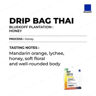 BLUEKOFF กาแฟดริป แบบกล่อง อราบิก้า 100% Thailand Bluekoff Plantation: Honey Drip Bag Arabica 100% (1กล่อง มี 5 ซอง)