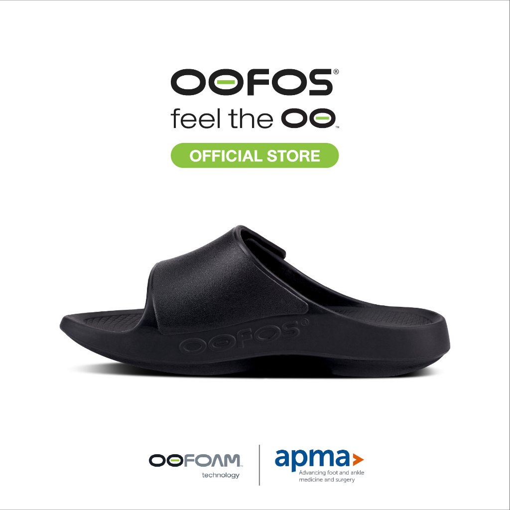 OOFOS OOahh Matte Black Sport Flex รองเท้าเพื่อการฟื้นฟู - รูปที่ 3