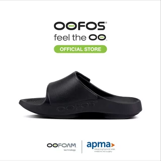 OOFOS OOahh Matte Black Sport Flex รองเท้าเพื่อการฟื้นฟู
