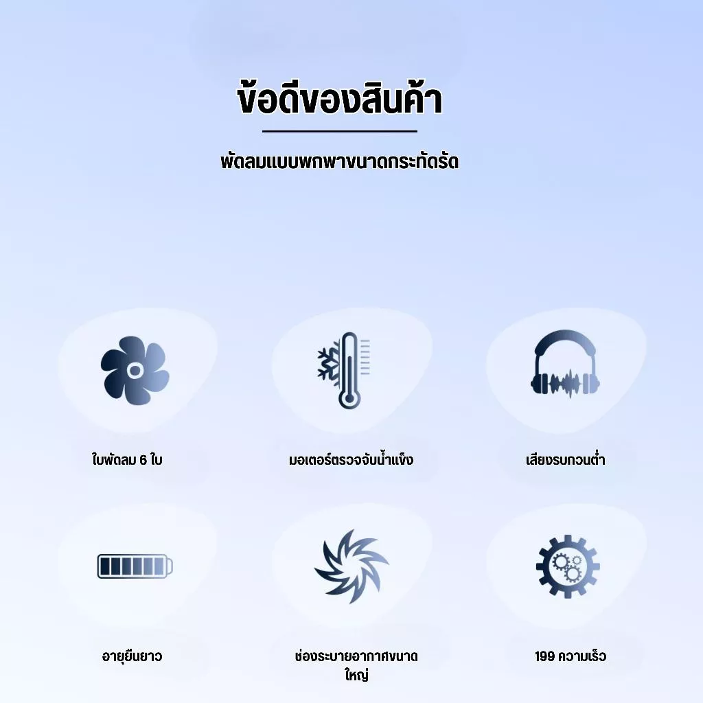 พัดลมมือถือ Turbo Fan ไร้ใบมีด จอ LED ปรับความเร็วได้ thumbnail 9