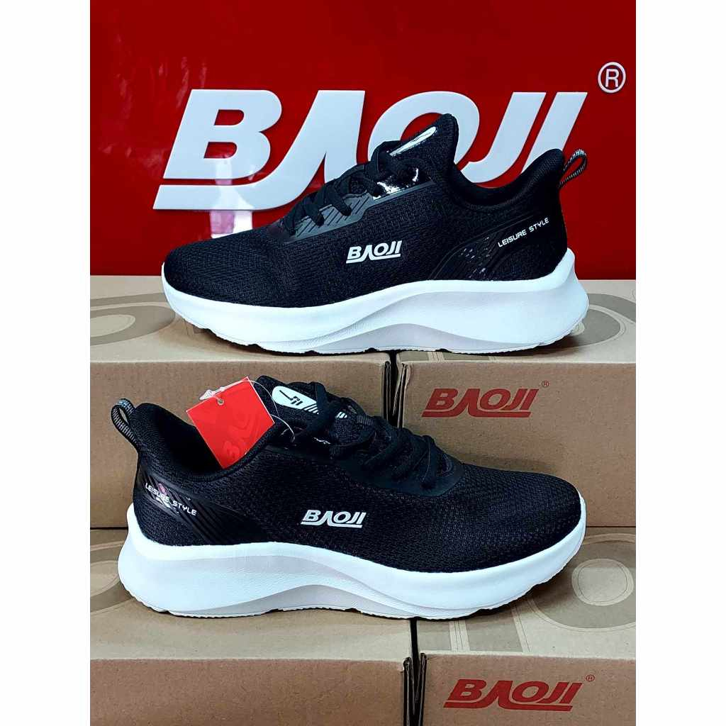 BAOJI บาโอจิ แท้100% รองเท้าผ้าใบผู้หญิง รุ่น BJW 832 สีดำขาวใ ส่ออกกำลังกายได้