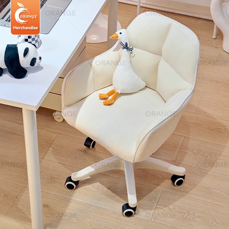 ORANGE เก้าอี้ เก้าอี้ทำงาน เก้าอี้คอมพิวเตอร์ เบาะกำมะหยี่  สะดวกสบาย หมุนได้360° นั่งสบายเป็นเวลานาน📢พร้อมส่ง