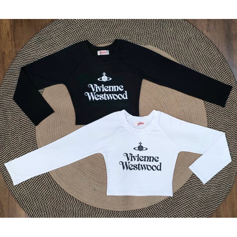 🔥เสื้อครอปแขนยาว Vivienne ผ้าเรยอน นิ่มกระชับใส่สบาย