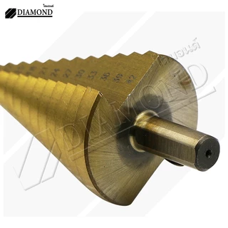 Diamond ชุดดอกเจดีย์ ดอกสว่าน ดอกสเต็ป Step Drill 3 ดอก โลหะชุบไทเทเนียม เจาะรู ขยายรู