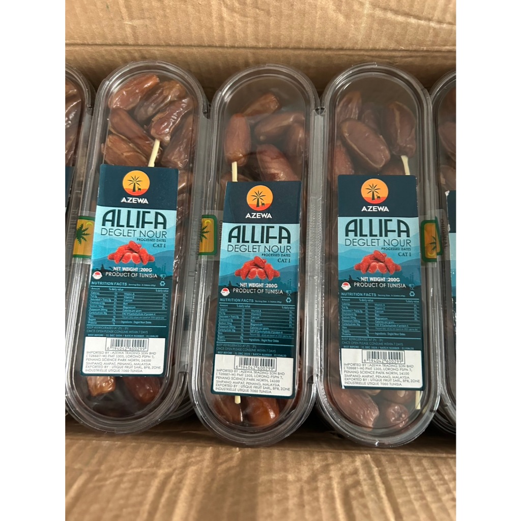 [ล็อตใหม่] ALLIFA อินทผาลัม พันธุ์เดกเลทนัวร์ นำเข้าจากประเทศตูนีเซีย สดใหม่ แพ็ค 2 x 200 กรัม - รูปที่ 2