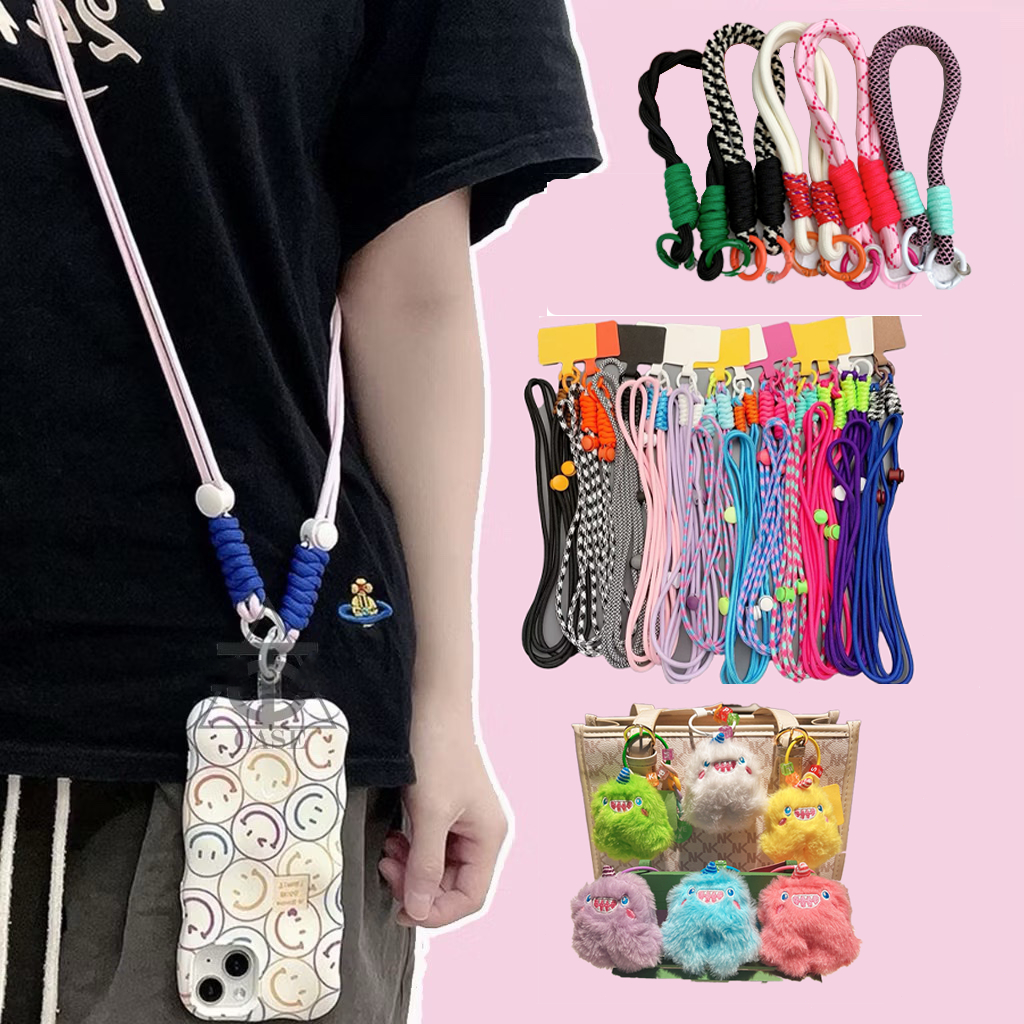 【ส่งจากประเทศไทย】สายเชือกคล้องโทรศัพท์มือถือ เคสสายสะพาย สาย สายเชือกคล้องโทรศัพท์มือถือ ป้องกันการสูญหาย สีพื้น แบบสากล